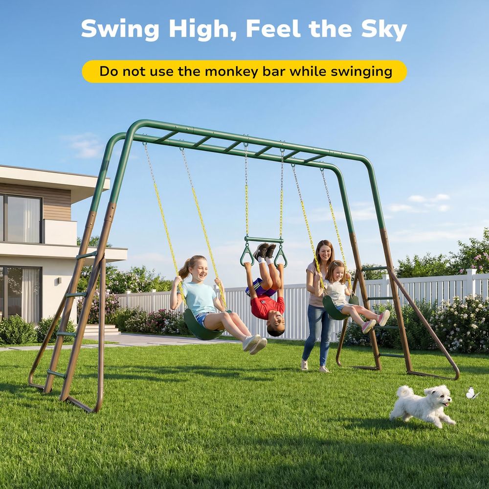Swing Sets for Backyard with M - Kids Outdoor Monkey Bar Set 评论和价格