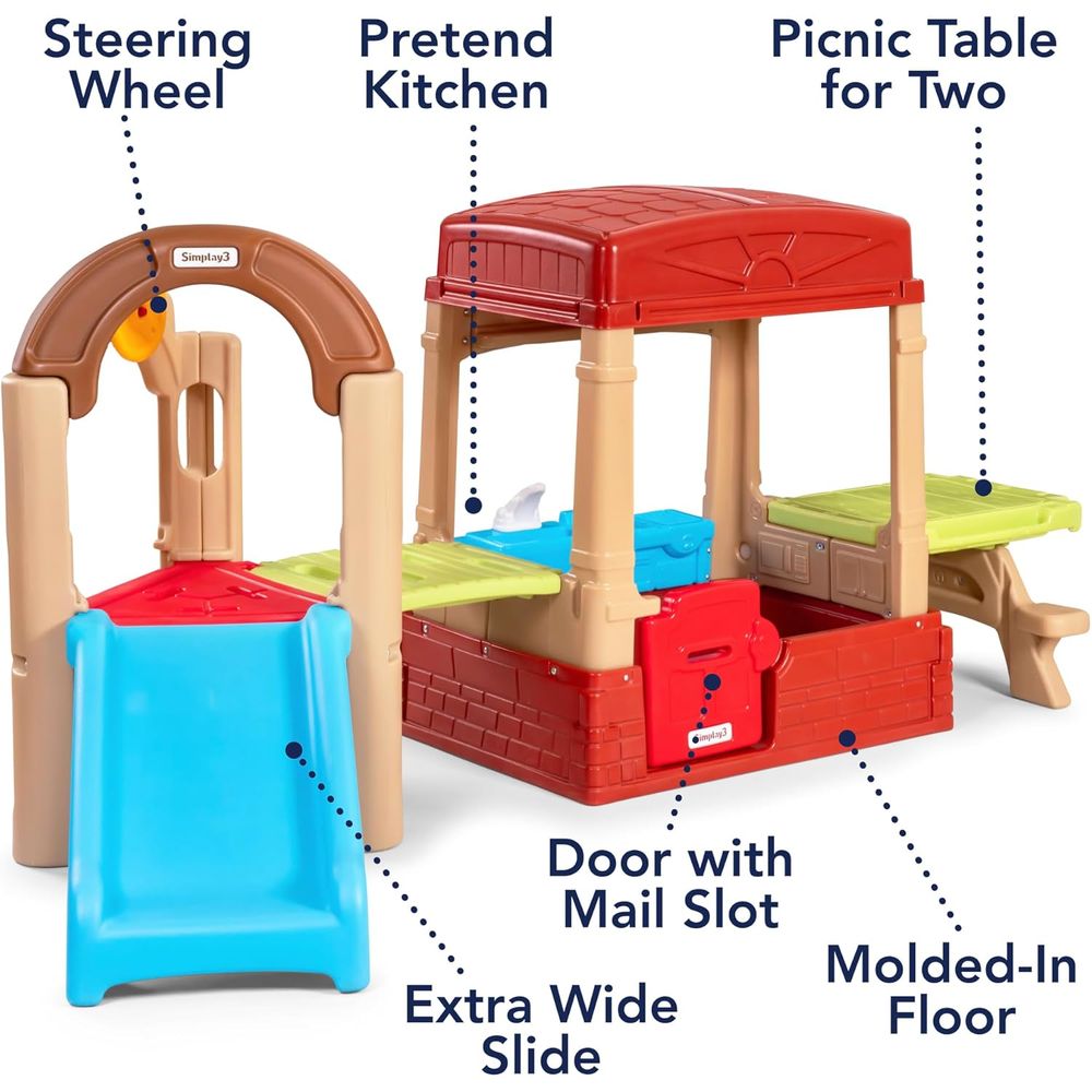 Simplay3 Sunny Slide and Climb - Kids Outdoor Picnic Table 评论和价格