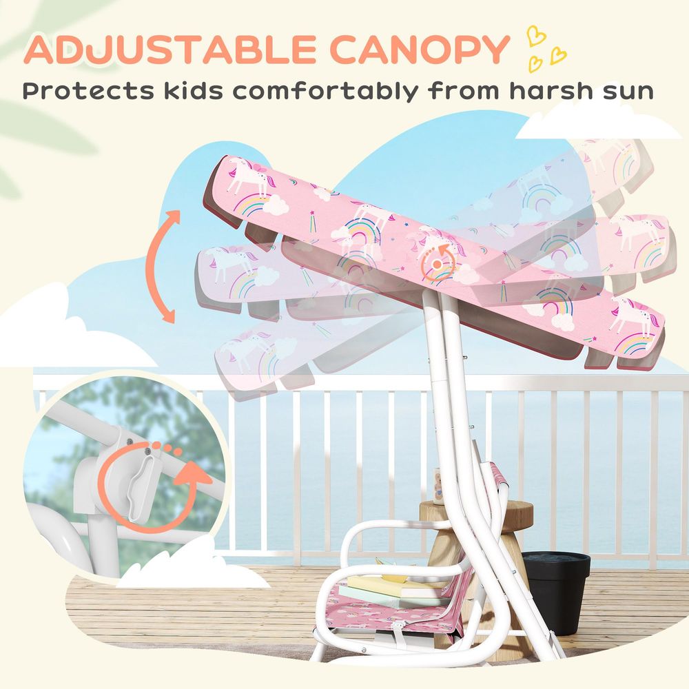 Kids Patio Swing, 2Seater Outd - Kids Unicorn Outdoor Chair 评论和价格