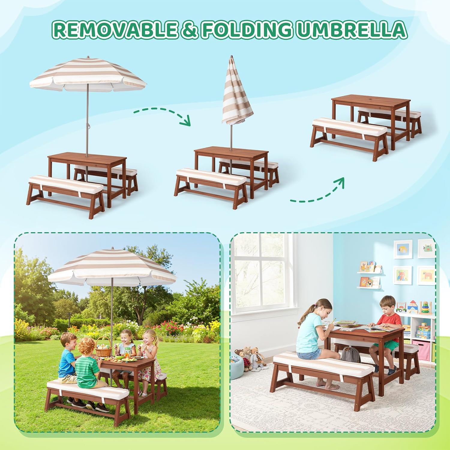Kids Picnic Table Outdoor Wood - Kids Outdoor Picnic Table 评论和价格