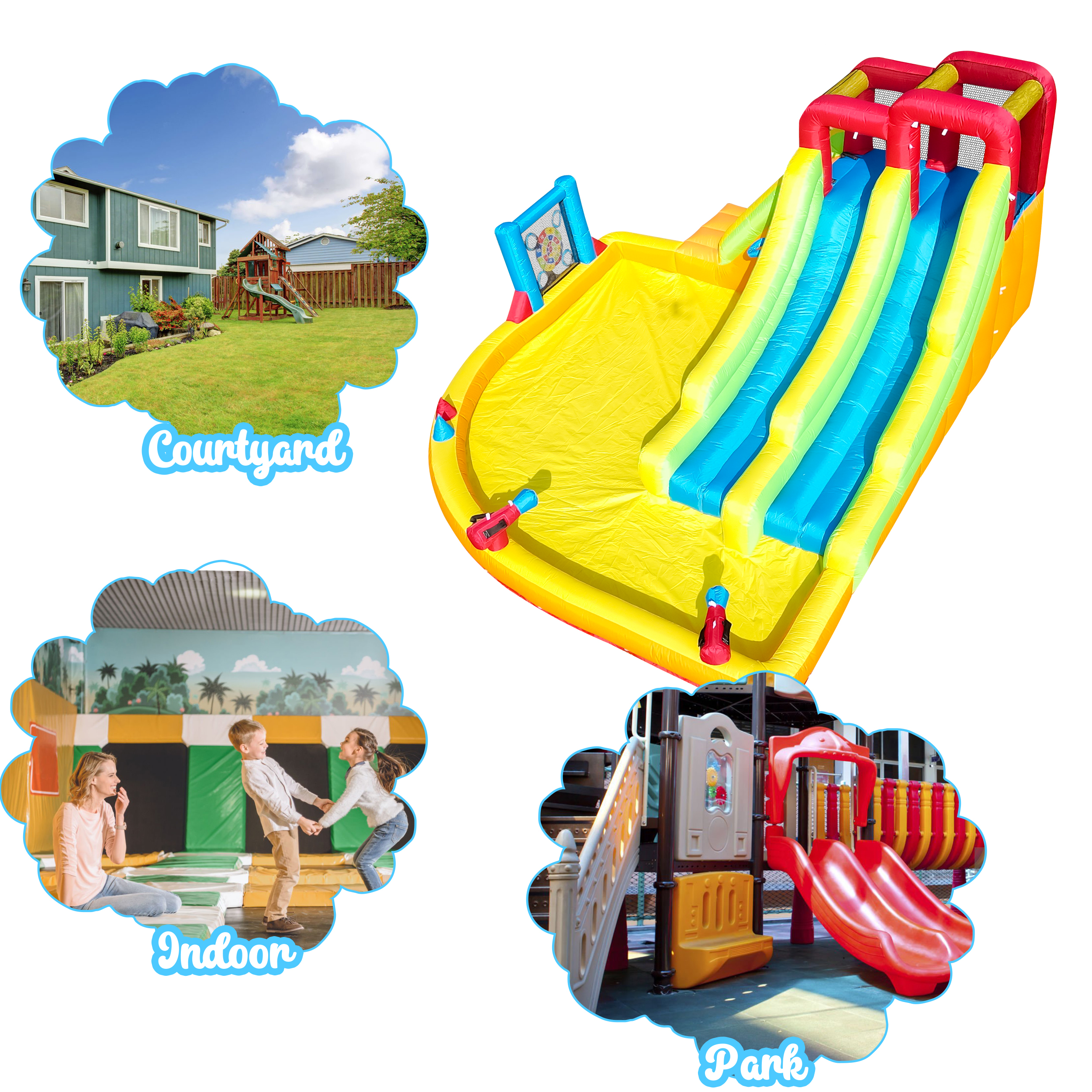 Children's playground double s - Kids Outdoor Water Park 评论和价格