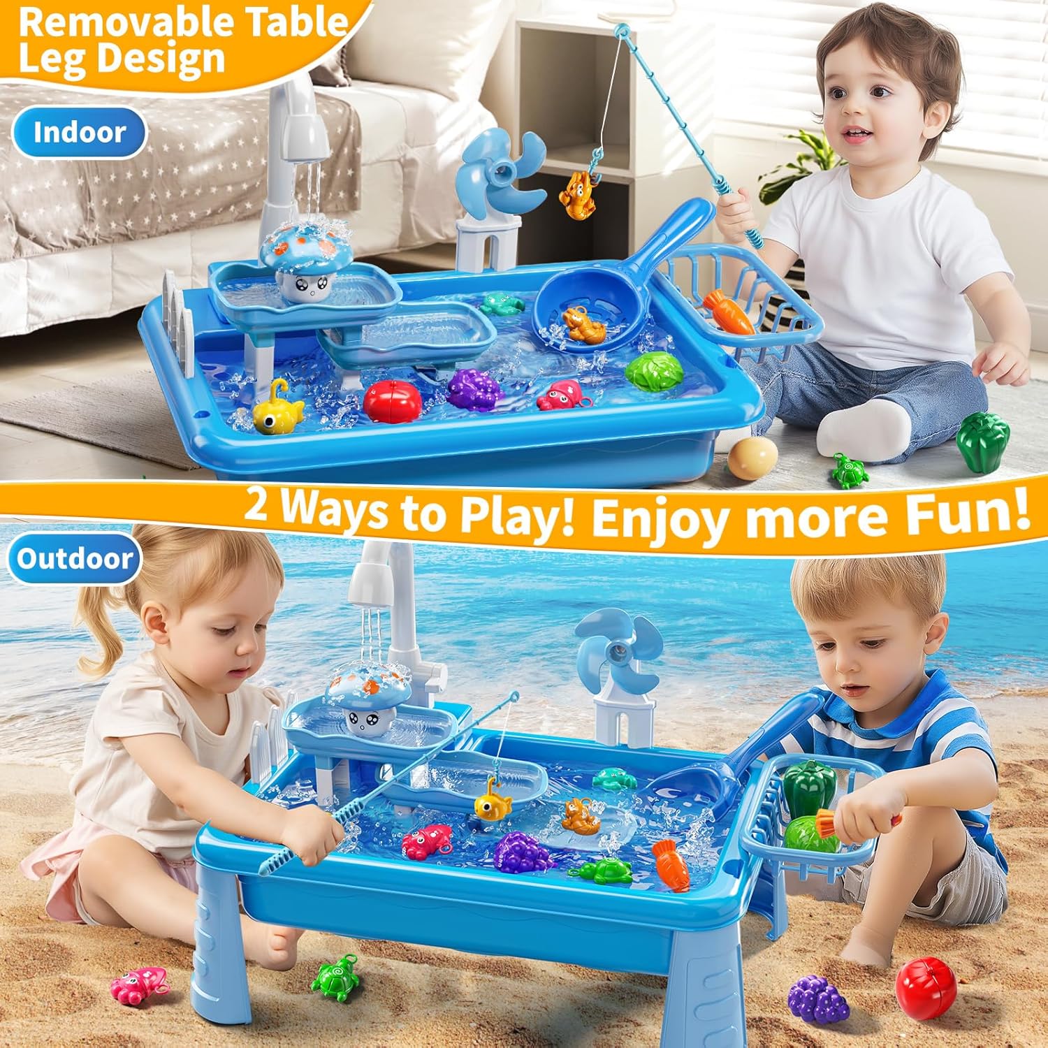 Water Table Play Sink Toy for  - Kids Outdoor Picnic Table 评论和价格