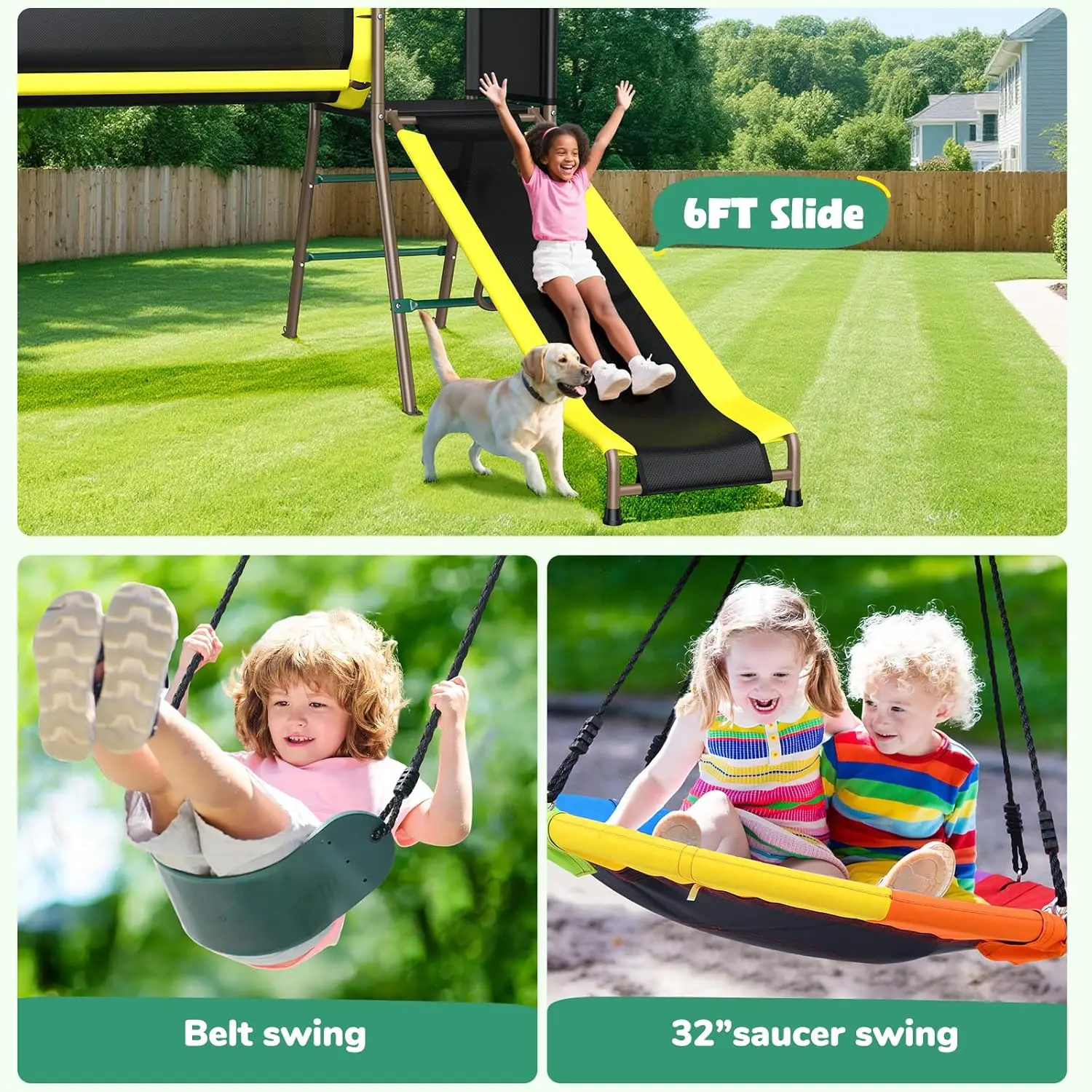Hot-selling660lbs Swing Set wi - Kids Outdoor Monkey Bar Set 评论和价格