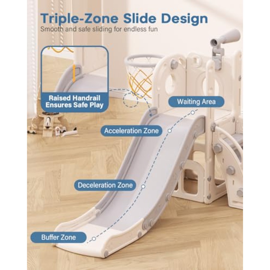 Toddler Slide, 6 in 1 Indoor S - Basketball Hoop Outdoor 评论和价格