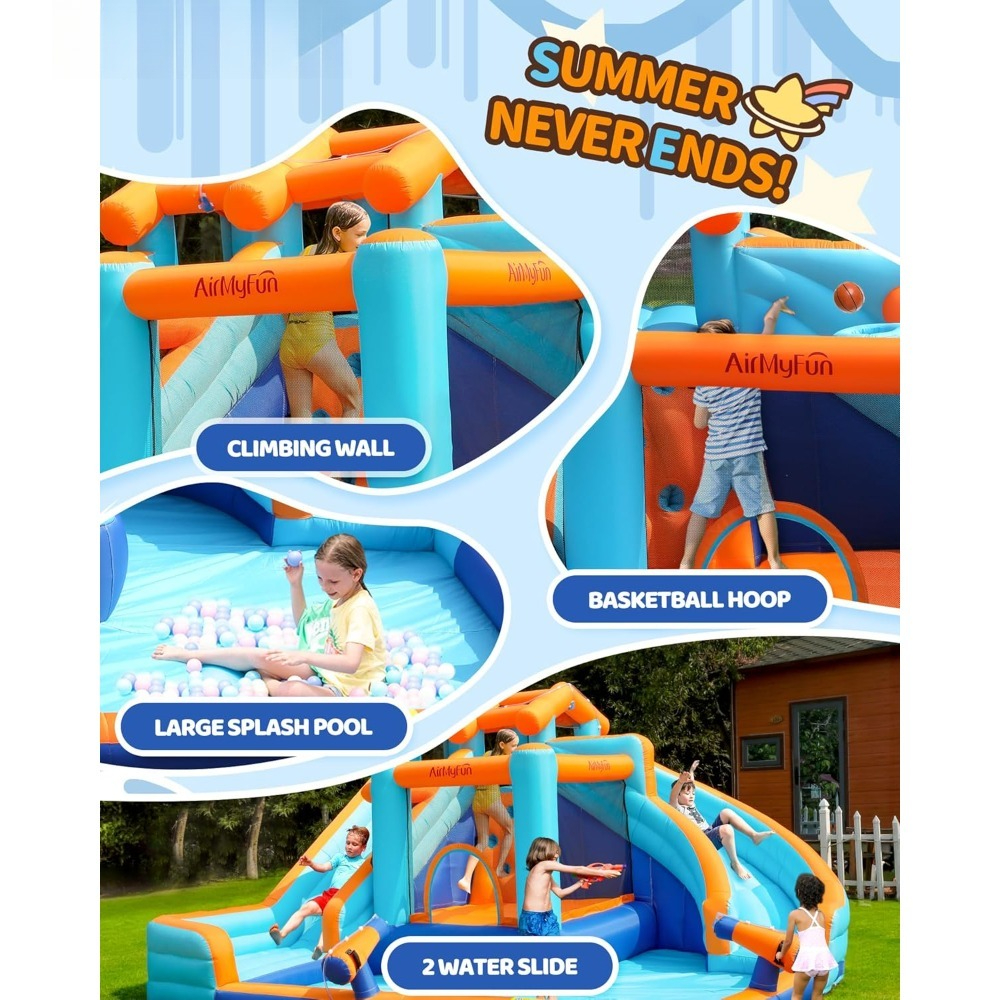 Large Water Slide Bounce House - Kids Outdoor Water Play 评论和价格