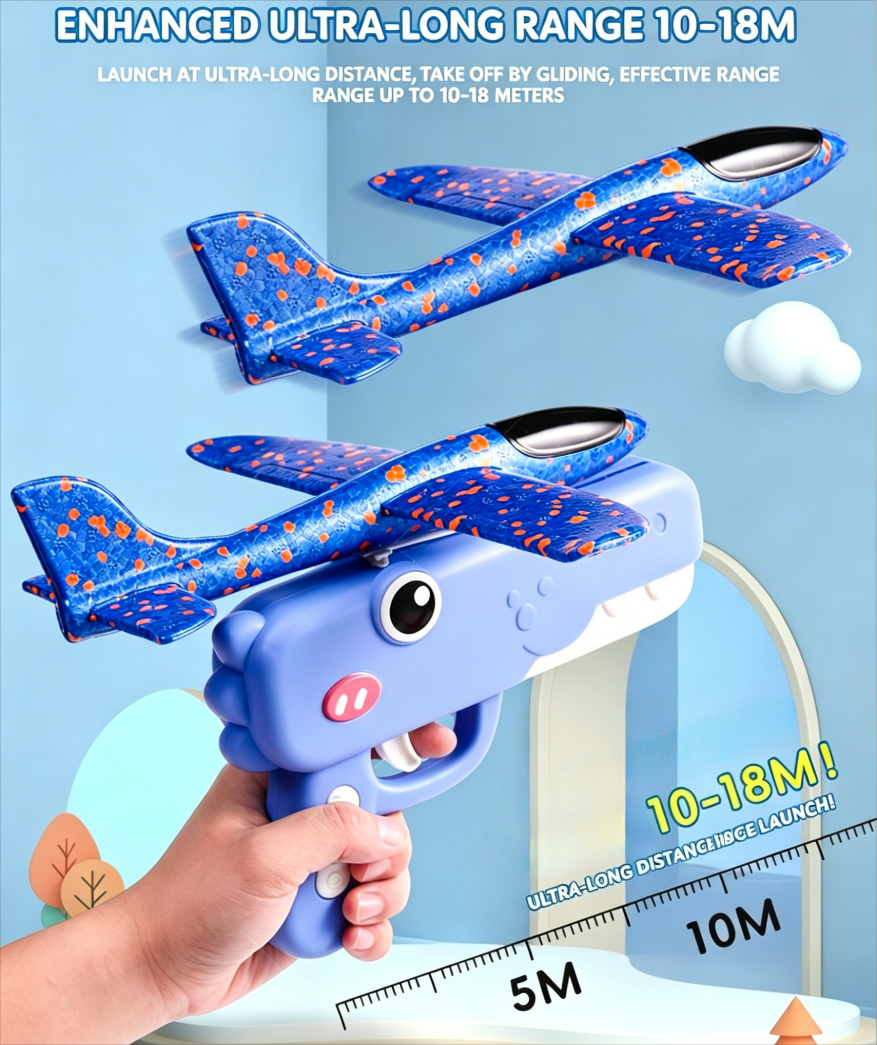 Foam Airplane Launcher Catapul - Kids Outdoor Games For Party 评论和价格