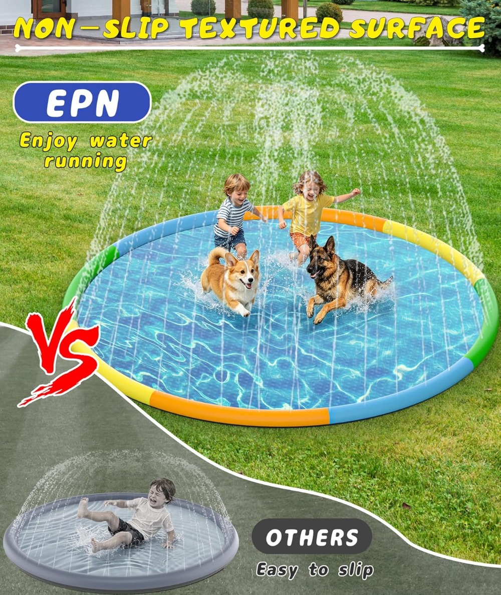 13FT Extra Large Splash Pad, T - Kids Outdoor Water Play 评论和价格