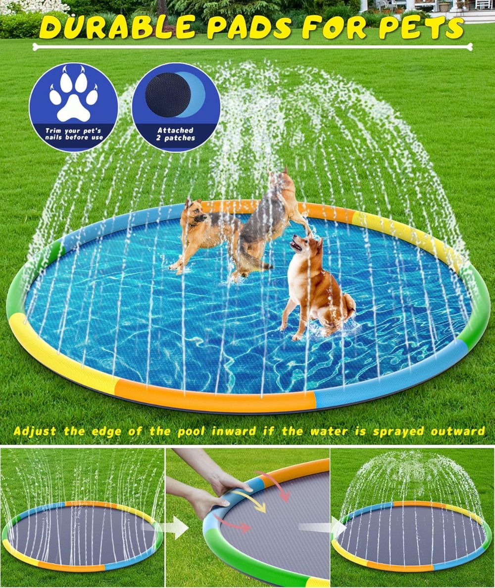 13FT Extra Large Splash Pad, T - Kids Outdoor Water Play 评论和价格